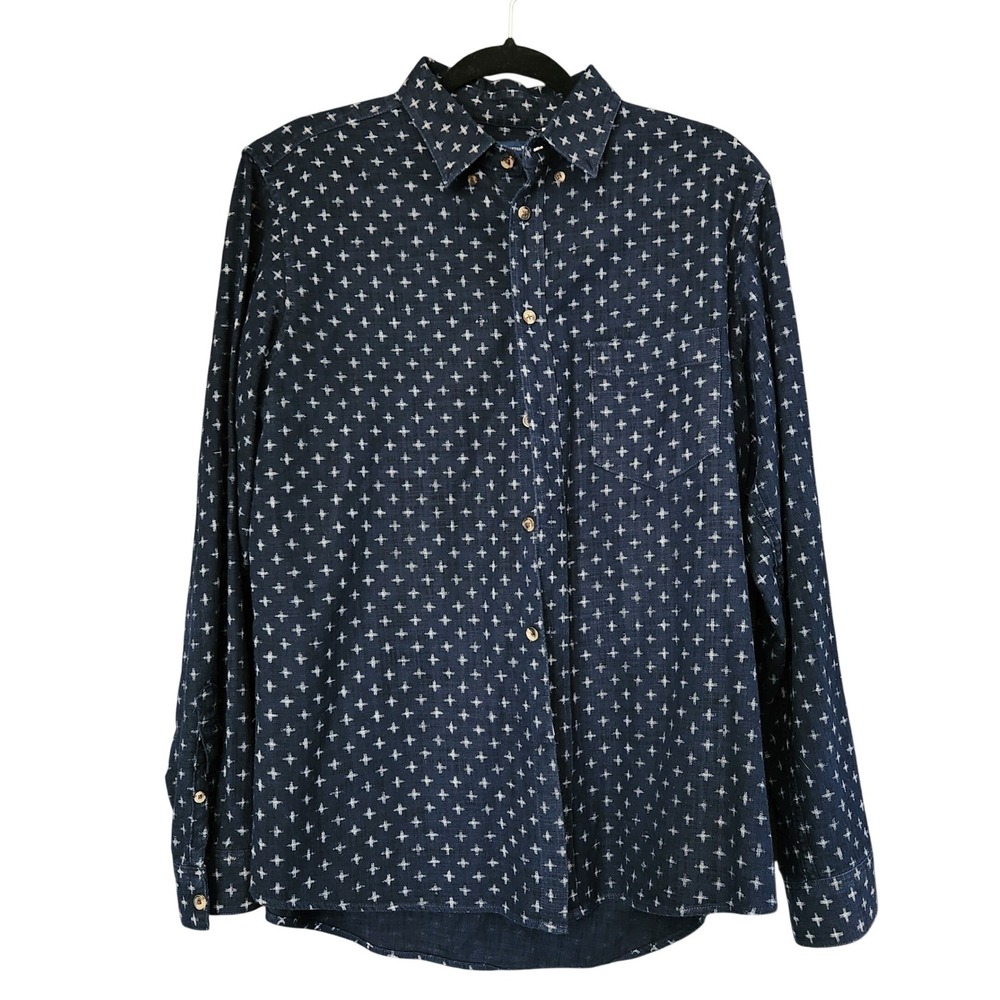 Levis Made and Crafted Japanese Star Indigo Cotton Chambray Shirt 2 M Mens